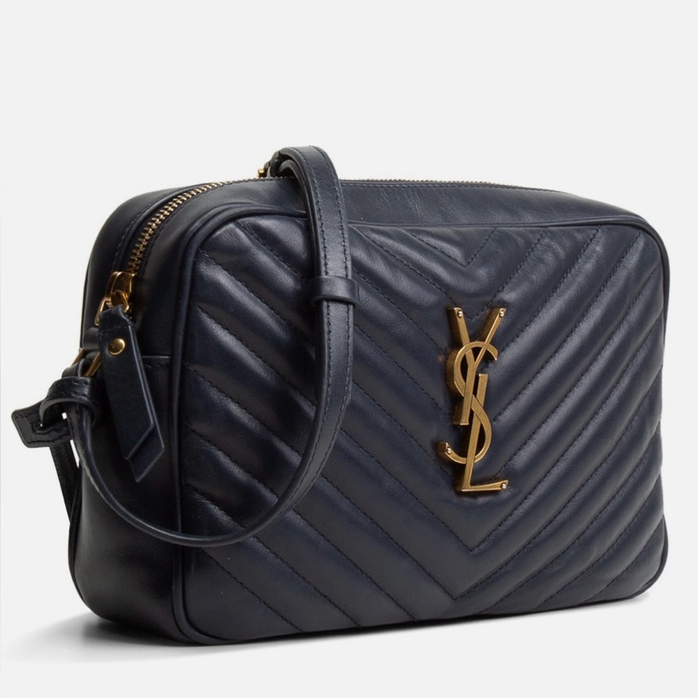 Yves Saint Laurent Lou navy camera bag